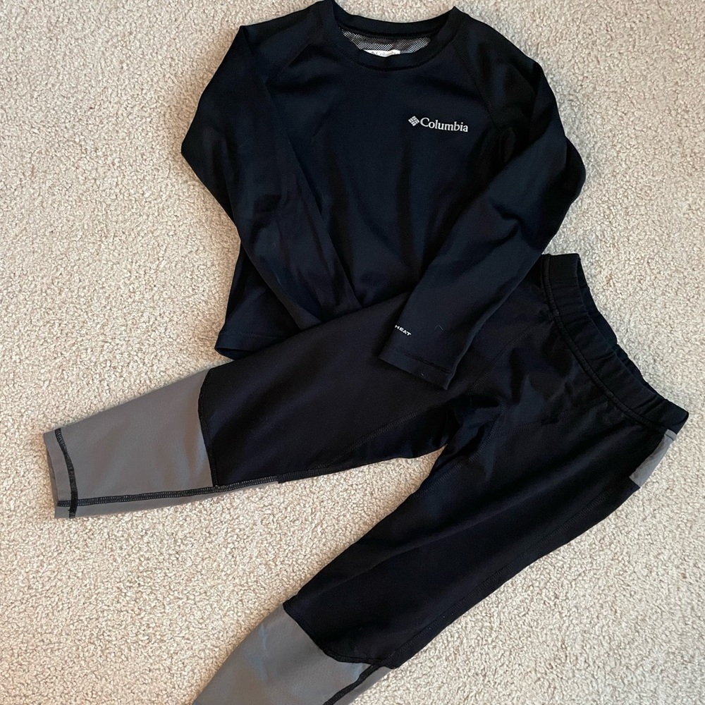 Columbia heat base layer kids xxs 4/5 shirt pants